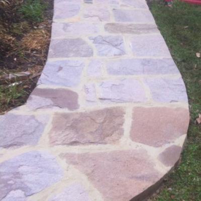 Sandstone flagging garden path